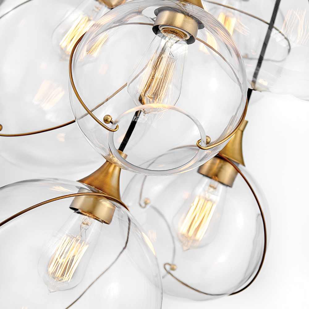 Skye 18 Light 39" Wide Multi Light Pendant with Glass Shades