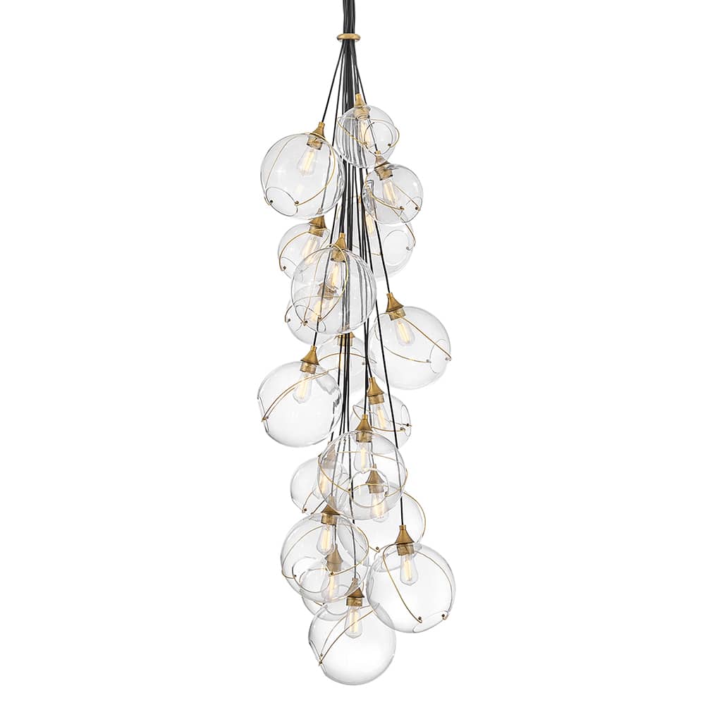 Skye 18 Light 39" Wide Multi Light Pendant with Glass Shades