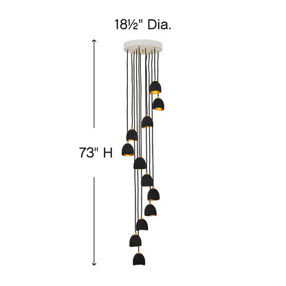 Nula 12 Light 60" Wide Lisa McDennon Multi Light Pendant