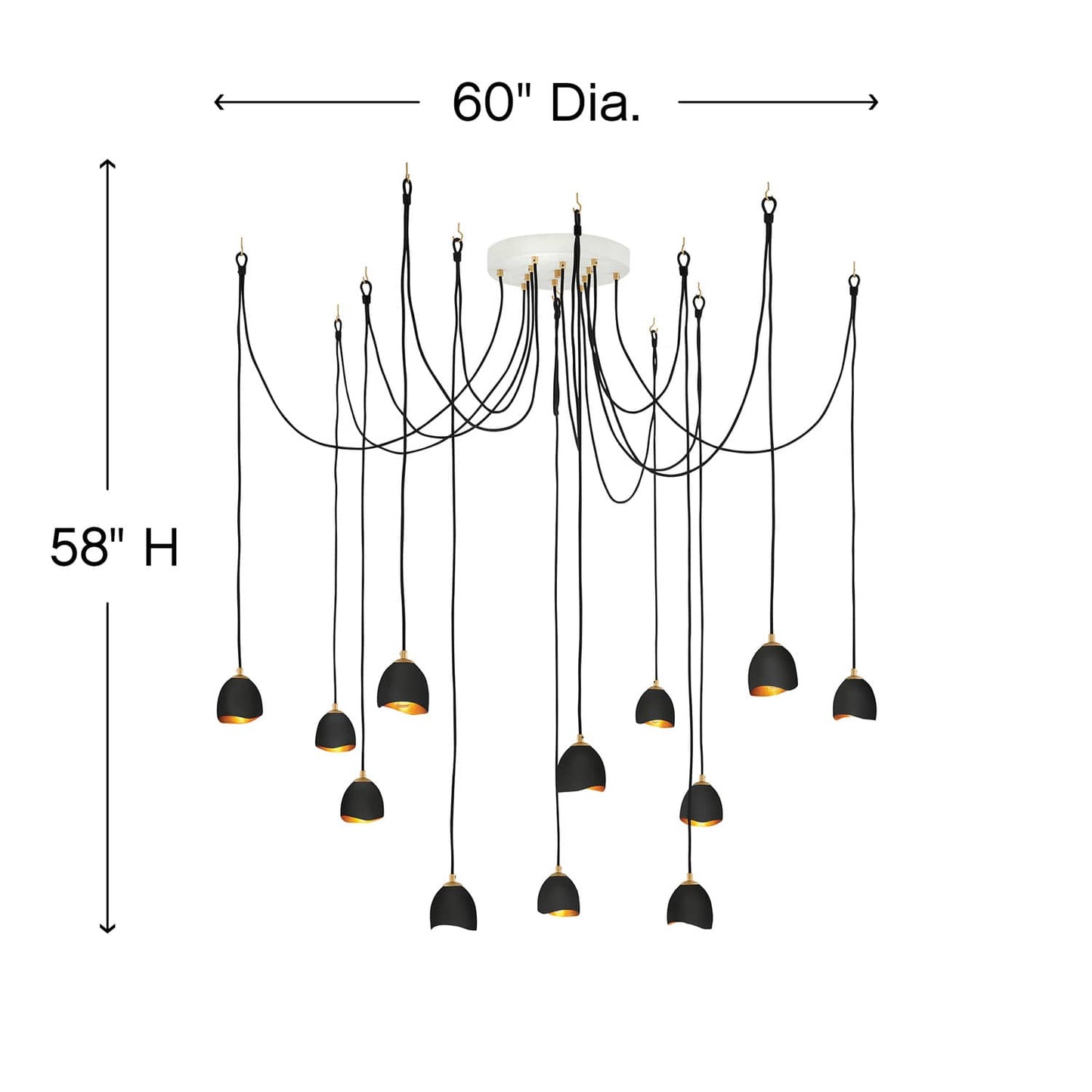 Nula 12 Light 60" Wide Lisa McDennon Multi Light Pendant