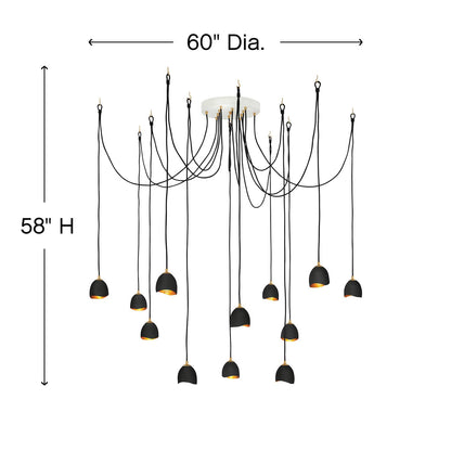 Nula 12 Light 60" Wide Lisa McDennon Multi Light Pendant