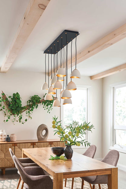 Nula 14 Light 49" Wide Lisa McDennon Mixed Metal Linear Multi Light Pendant