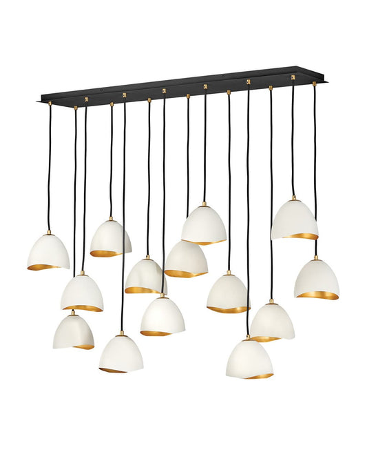 Nula 14 Light 49" Wide Lisa McDennon Mixed Metal Linear Multi Light Pendant