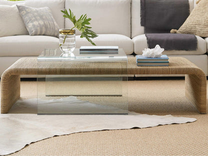 Amani Rope and Glass Rectangular Cocktail Table in Browns