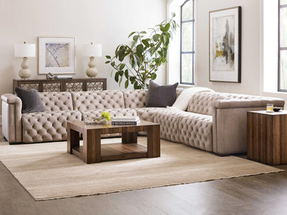 Savion Grandier 5-Piece Power Headrest Tufted Leather Sectional Sofa