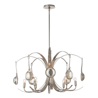 Hubbardton Forge Optic 8 Light 51" Wide Abstract Linear Pendant