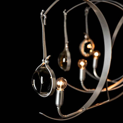 Hubbardton Forge Optic 8 Light 51" Wide Abstract Linear Pendant