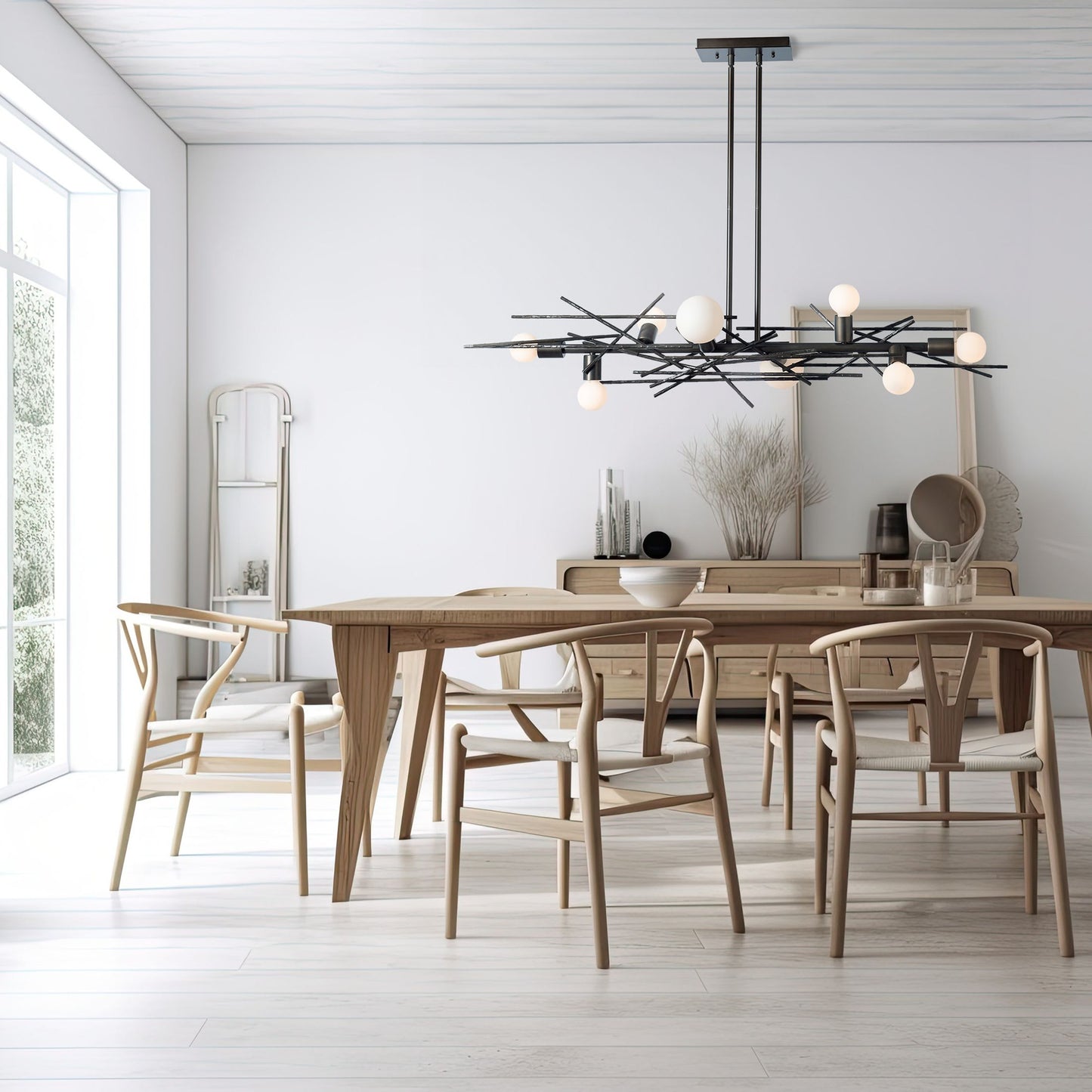 Brindille 8 Light 54" Wide LED Abstract Linear Pendant