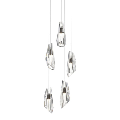 Hubbardton Forge Luma 5 Light 15" Wide Crystal Multi Light Pendant
