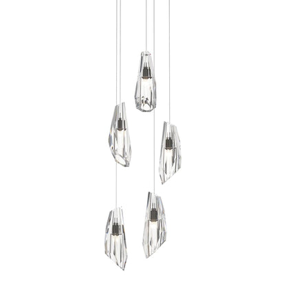 Hubbardton Forge Luma 5 Light 15" Wide Crystal Multi Light Pendant
