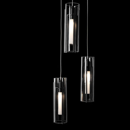 Hubbardton Forge Exos Glass 5 Light 14" Wide Suspension Multi Light Pendant