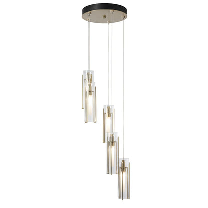 Hubbardton Forge Exos Glass 5 Light 14" Wide Suspension Multi Light Pendant