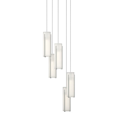 Hubbardton Forge Exos Glass 5 Light 14" Wide Suspension Multi Light Pendant