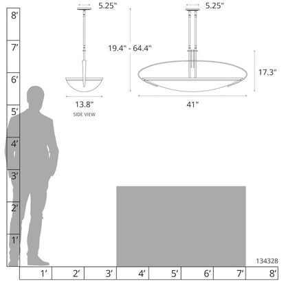 Hubbardton Forge Mackintosh 2 Light 41" Wide Linear Pendant with Customizable Glass Shade