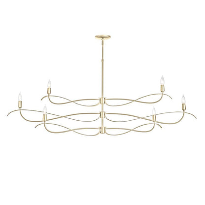 Hubbardton Forge Willow 6 Light 60" Wide Taper Candle Linear Chandelier
