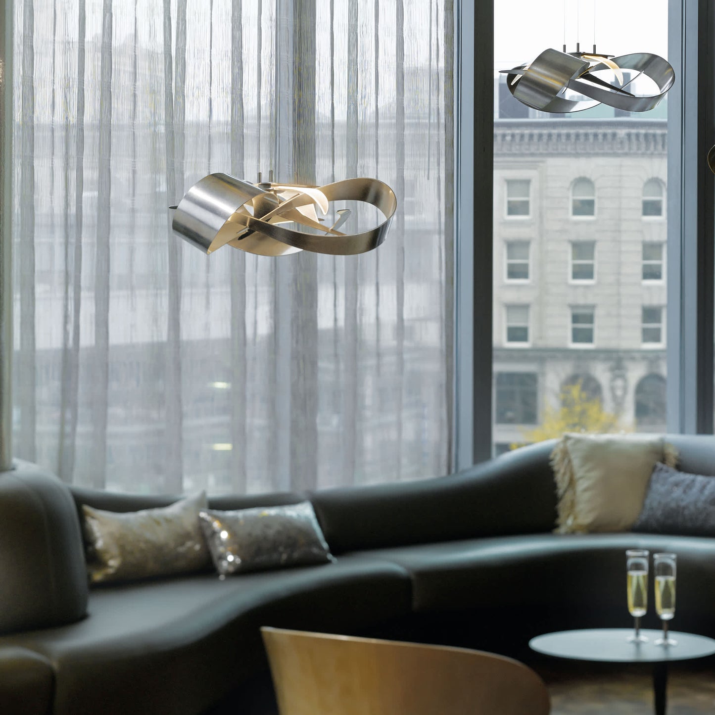 Flux 27" Wide LED Abstract Chandelier