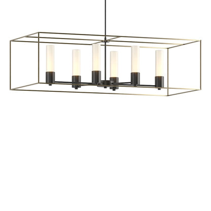 Hubbardton Forge Portico 6 Light 42" Wide Pillar Candle Linear Chandelier