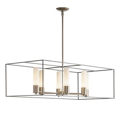 Hubbardton Forge Portico 6 Light 42" Wide Pillar Candle Linear Chandelier
