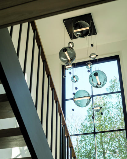 Abacus 36" Wide LED Suspension Multi Light Pendant