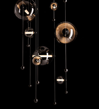 Abacus 36" Wide LED Suspension Multi Light Pendant