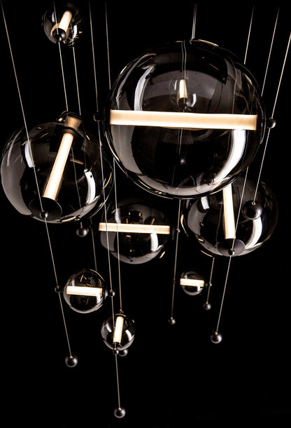 Abacus 36" Wide LED Suspension Multi Light Pendant