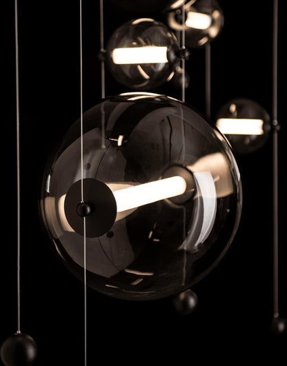 Abacus 49" Wide LED Suspension Multi Light Pendant