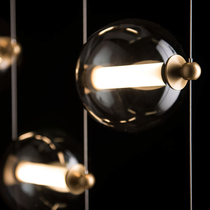 Abacus 22" Wide LED Suspension Multi Light Pendant