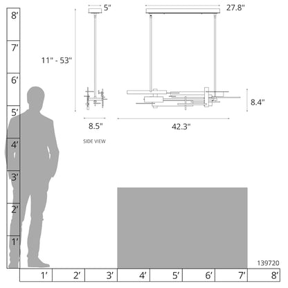 Hubbardton Forge Planar 42" Wide Linear Pendant