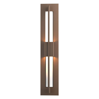 Hubbardton Forge Double Axis 2 Light 24" Tall LED Outdoor Wall Sconce with Customizable Glass Shade