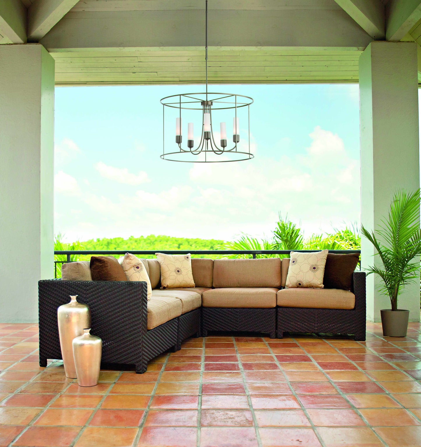 Portico 5 Light 32" Wide Outdoor Pendant