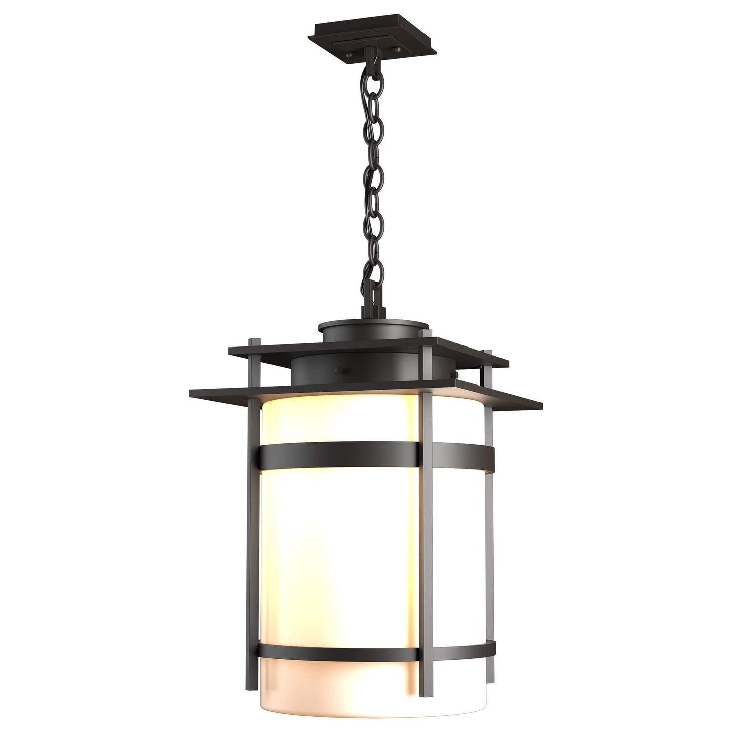 Banded 14" Wide Semi-Flush Outdoor Pendant