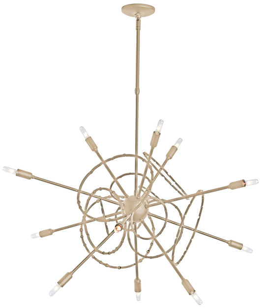 Hubbardton Forge Olympus 32" 12-Light Soft Gold Starburst Pendant