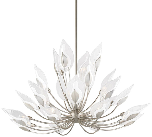 Hudson Valley Blossom 55" Wide Silver Leaf Chandelier
