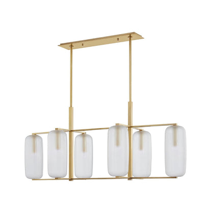 Pebble 6 Light 53" Wide Abstract Chandelier