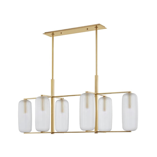 Pebble 6 Light 53" Wide Abstract Chandelier