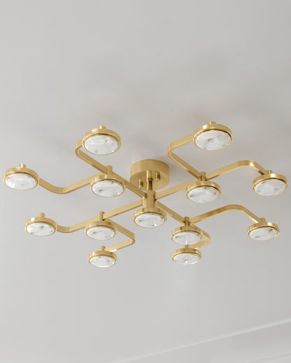 Meander 13 Light 43" Wide LED Semi-Flush Ceiling Fixture