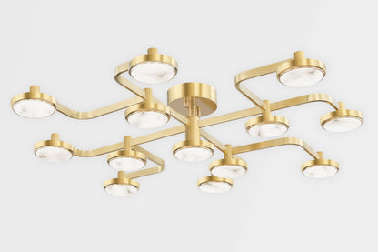 Meander 13 Light 43" Wide LED Semi-Flush Ceiling Fixture