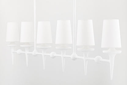 Torch 6 Light 58" Wide Linear Chandelier