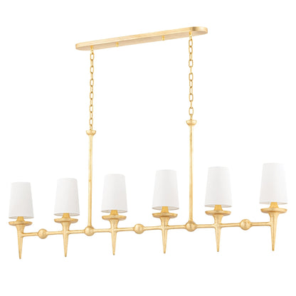 Torch 6 Light 58" Wide Linear Chandelier