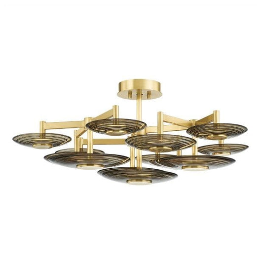 Griston 9 Light 44" Wide LED Semi-Flush Bowl Ceiling Fixture