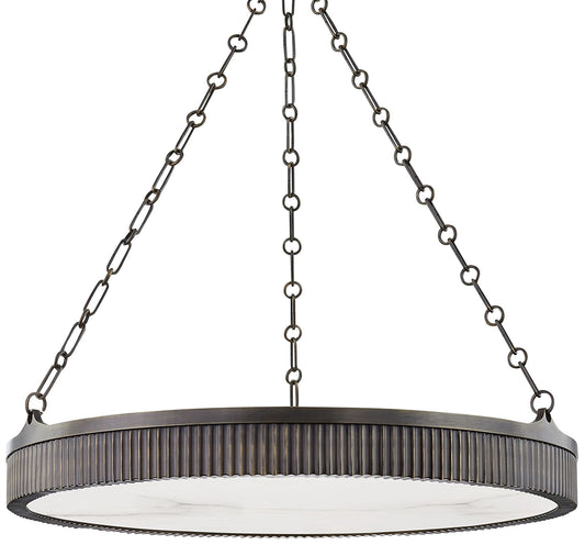 Hudson Valley Lynden 30"W Distressed Bronze LED Chandelier