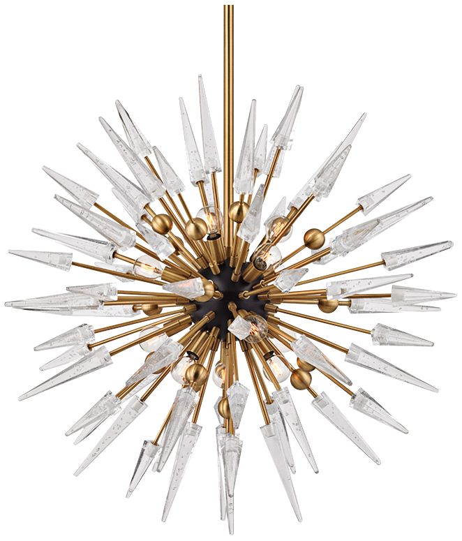 Hudson Valley Sparta 32" Wide 12-Light Aged Brass Chandelier