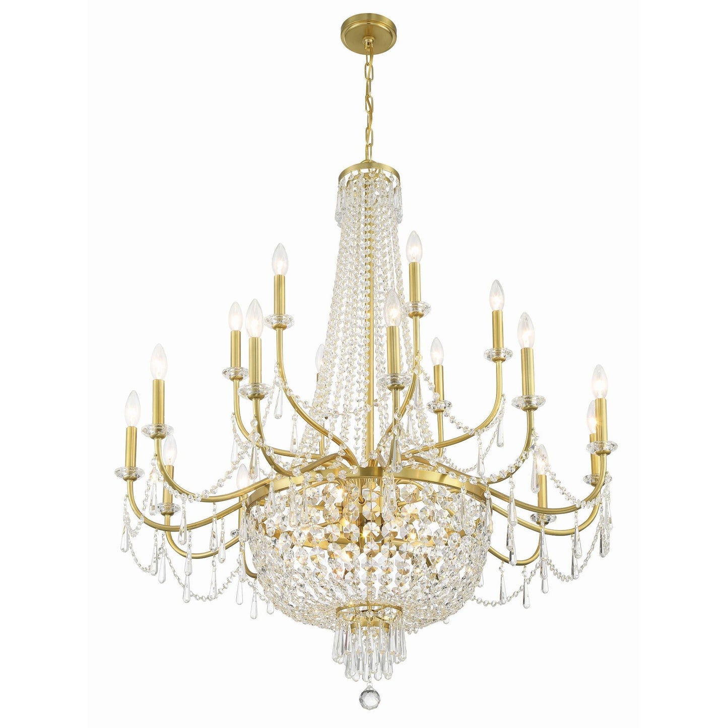 Haywood 40'' Aged Brass Chandelier Gold 40"W x 46"H x 40"D
