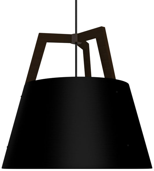Imber 24"W Dark Walnut with Matte Black LED Pendant Light