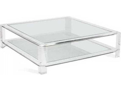 Surrey Square Coffee Table Clear Acrylic and Glass