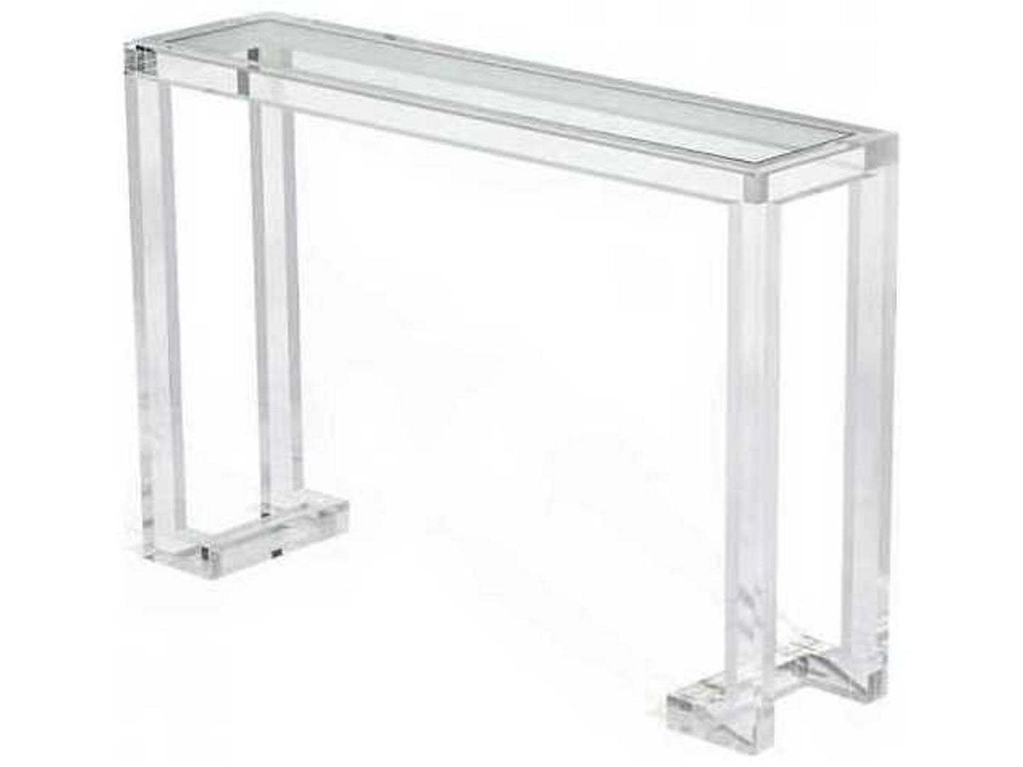 Ava Rectangular Console Table with Clear Glass and Acrylic