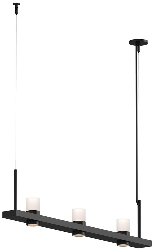 Intervals 48.25" Wide Satin Black Cylinder Uplight LED Pendant