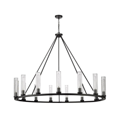 James Allan Hartman 15 Light 60" Wide Pillar Candle Ring Chandelier