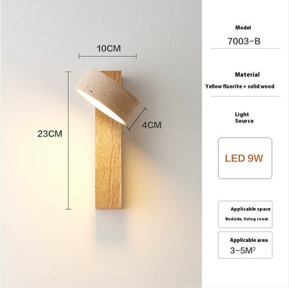 Japanese Cave Stone Rotatable LED Wall Lamp