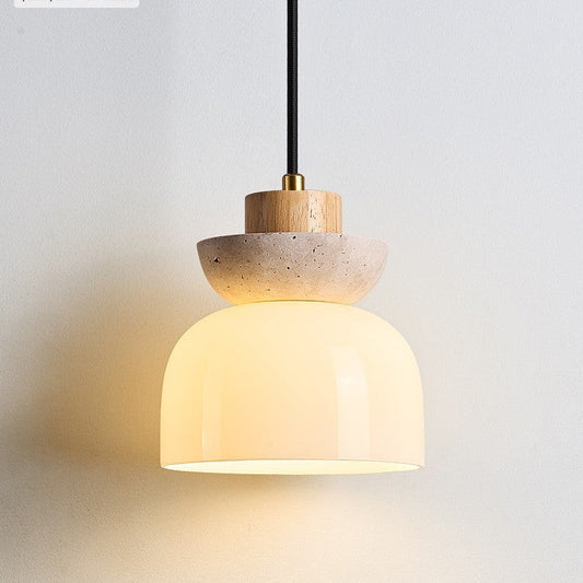 Japanese Cream Wooden Pendant Droplight